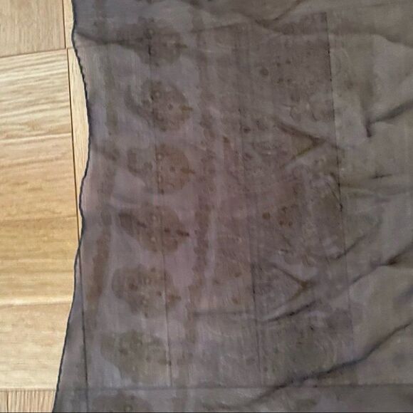 Alexander McQueen large navy and black silk sheer scarf - Picture 2 of 5